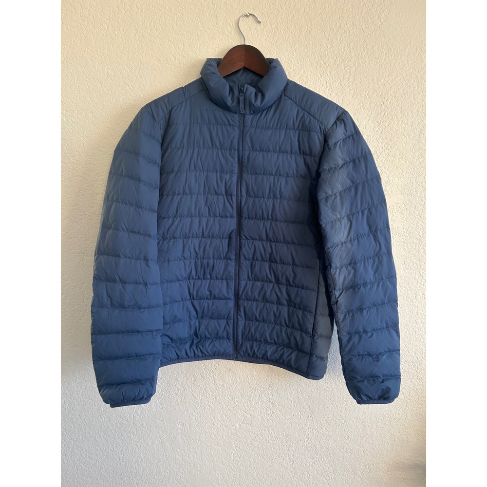 UNIQLO Ultra Light Down Jacket Blue  Button Front Lightweight Size S Layer‎ Cozy